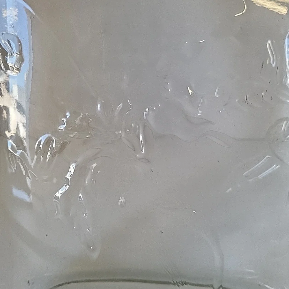 Pier‎ 1 Floral Hand Blown Glass Embossed Vase 10